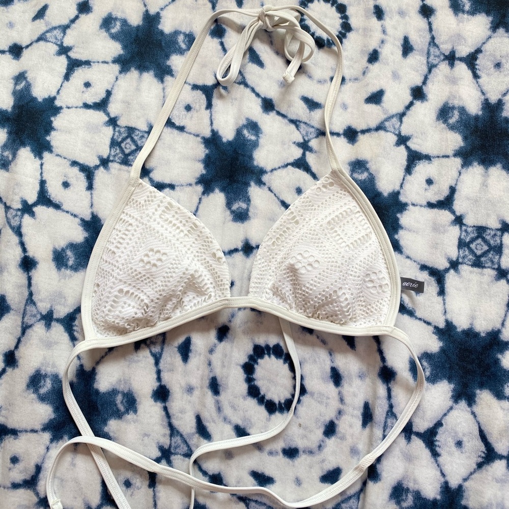 AERIE white triangle bikini top